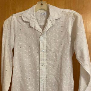 VINTAGE Ms Sero Shirtmakers white eyelet button-up blouse/shirt/top SIZE SMALL 8